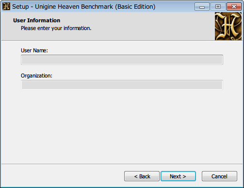 Baldur's Gate Enhanced Edition でサウンドカード Sound Blaster X-Fi 使用時に発生するサウンドノイズ対処方法、Unigine Heaven Benchmark （Basic Edition） インストール、NEXT ボタンクリック
