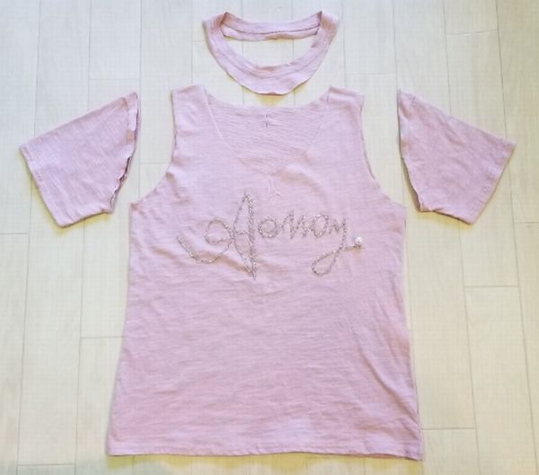 ピンクのTシャツをタンクトップにリメイク | 50代からのファッション ...