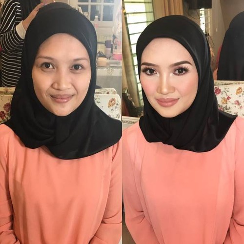 女性の化粧をする前と後の画像（28枚目）