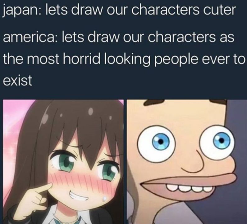 ガラパゴスジャパン 海外の反応 日本アニメの子供キャラ vs アメリカアニメの子供キャラ 海外の反応