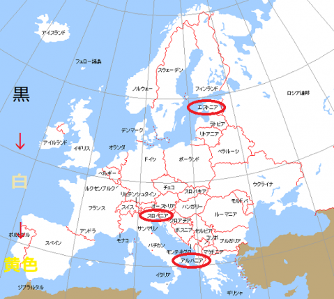 ヨーロッパのパンの色マップ